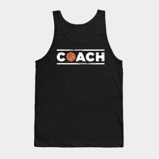 Retro Distressed Basketball Coach Icon Tank Top